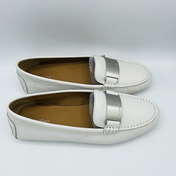 Calvin Klein Shoes Womens Size 11 White Lisette Flats Classic Comfort Loafers - Picture 3 of 10